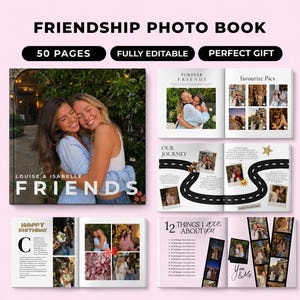 Best Friend Birthday Photo Book Template, Bff Editable Canva Photo Album Gift , Personalized Bestie Memory Book, Friendship Keepsake for Bff