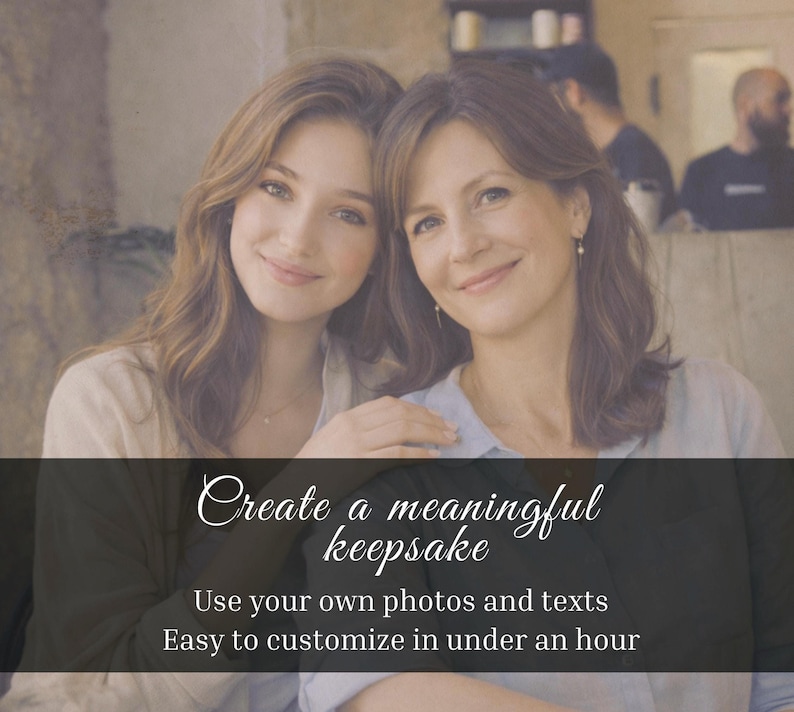 Sjabloon voor een moedermagazine, gepersonaliseerd cadeau voor mama, bewerkbaar Canva-magazine, cadeau voor Moederdag, verjaardag en Kerstmis, aandenken aan het gezin afbeelding 7