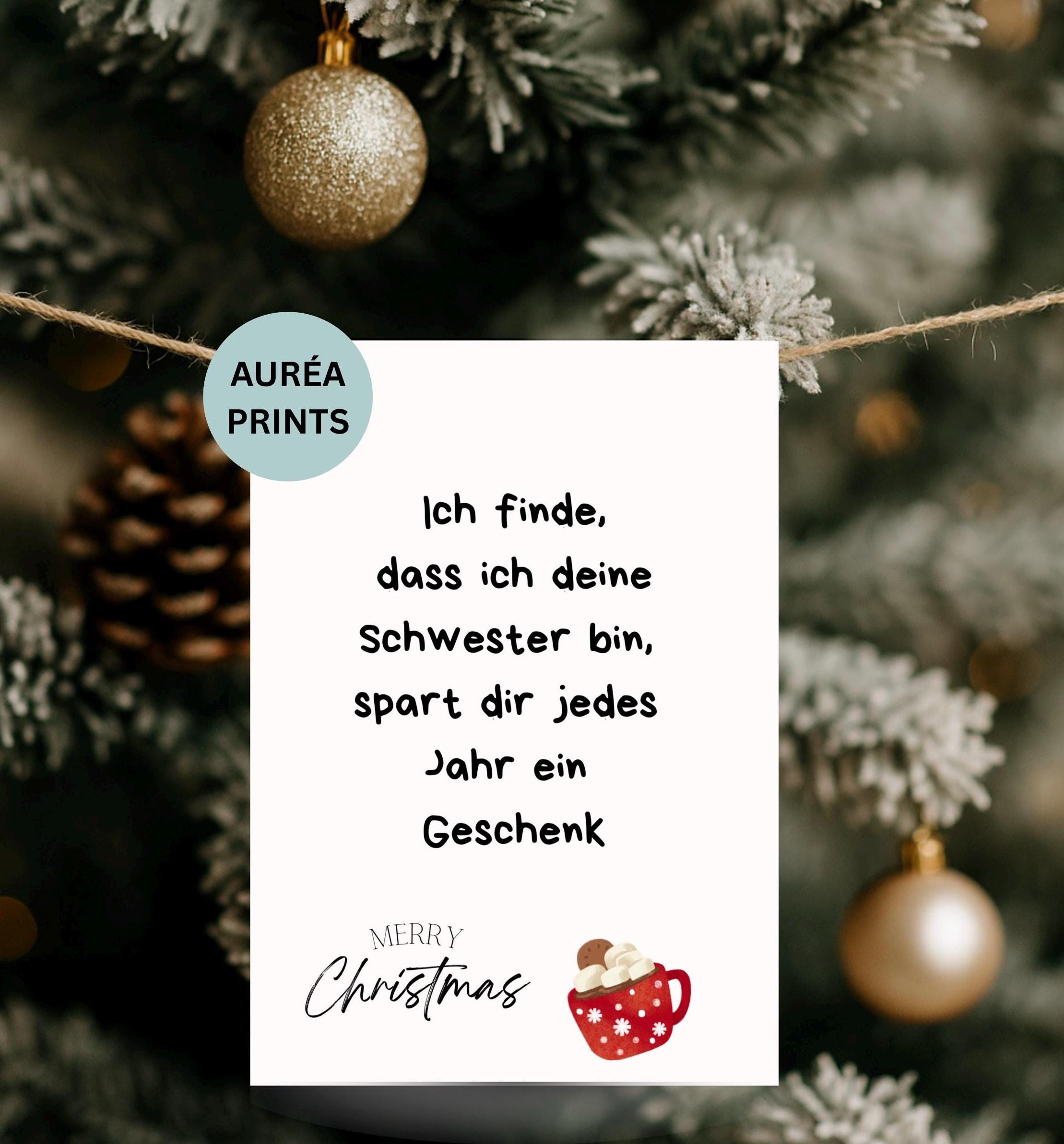 Hallmark Weihnachtskarte Für Schwester – Mit Abtrennbarem Andenken
