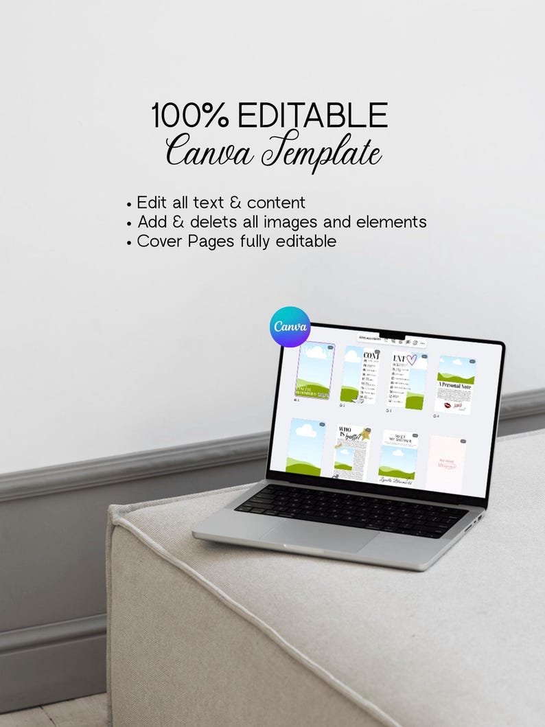 Sjabloon voor een moedermagazine, gepersonaliseerd cadeau voor mama, bewerkbaar Canva-magazine, cadeau voor Moederdag, verjaardag en Kerstmis, aandenken aan het gezin afbeelding 11