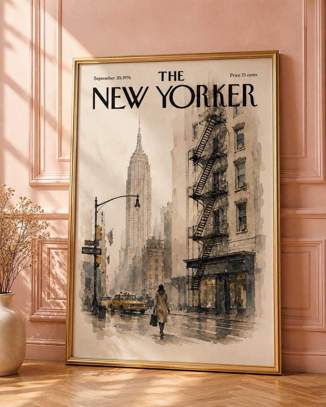 The New Yorker Poster Blue - Etsy
