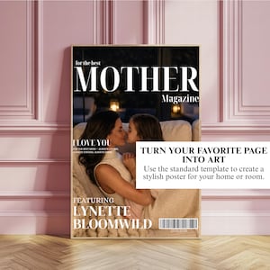 Sjabloon voor een moedermagazine, gepersonaliseerd cadeau voor mama, bewerkbaar Canva-magazine, cadeau voor Moederdag, verjaardag en Kerstmis, aandenken aan het gezin afbeelding 13