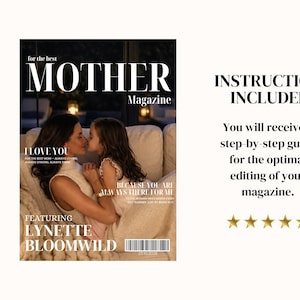 Sjabloon voor een moedermagazine, gepersonaliseerd cadeau voor mama, bewerkbaar Canva-magazine, cadeau voor Moederdag, verjaardag en Kerstmis, aandenken aan het gezin afbeelding 16