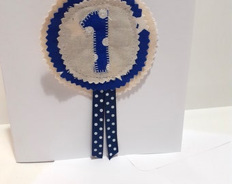 Badge Rosette de carte d’anniversaire 1er anniversaire