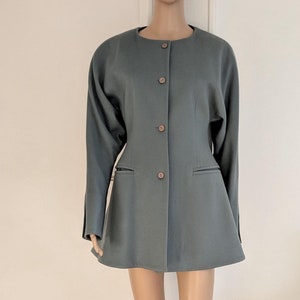 Vintage Claude Montana Long Jacket Fine Green Jacket by Claude Montana