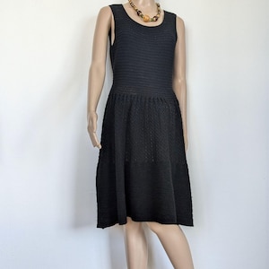 90s Sandro Sleeveless Black Dress    Wool Short Dress  Winter Dress