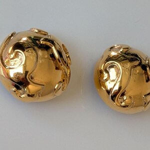 YVES SAINT LAURENT By Robert Goossens Scrollwork Dome Earrings