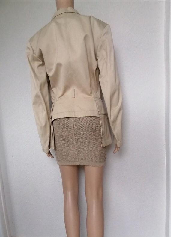 80s AZZEDINE ALAÏA  Saharan Jacket  Rare Beige Sa… - image 4