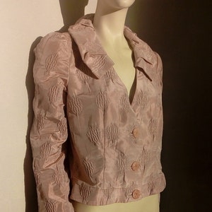 90s Armani Short Jacket in Pale Pink Silk  Evening Top  Statement Silk Jacket