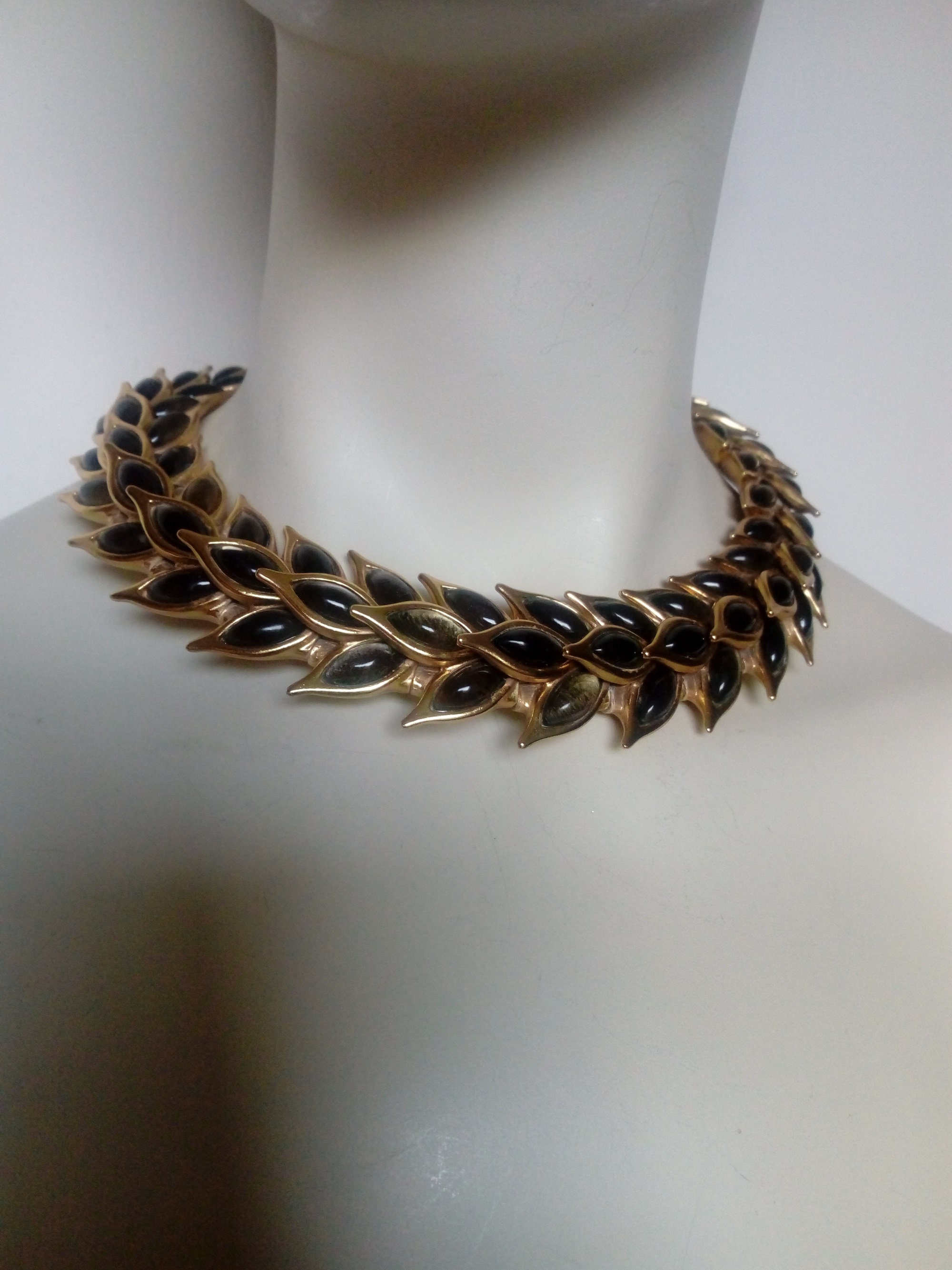 Long wheat chain necklace in metal, Saint Laurent