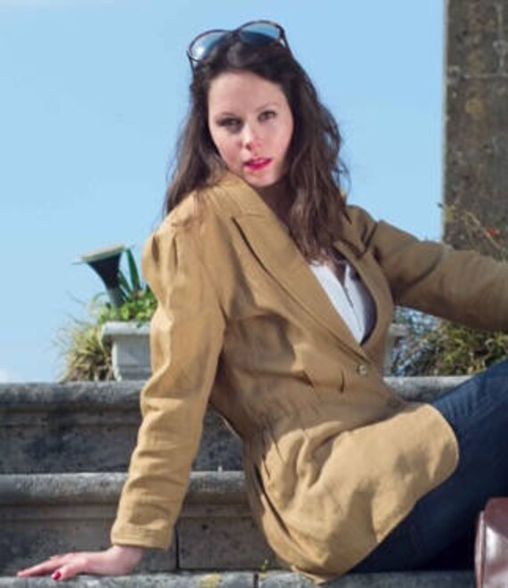 Vintage VALENTINO Summer Linen Camel Jacket