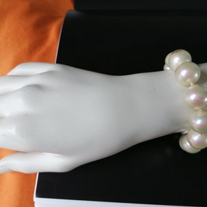 Vintage CHRISTIAN DIOR Fancy Beaded Bracelet CD White And Golden Bracelet Made in Germany image 2