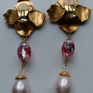 Vintage Yves Saint Laurent Rive Gauche Dangle Earrings By Robert Goossens YSL Venetian Glass Pearl Drop Earrings image 3