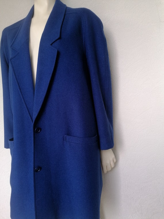 Vintage Cashmere And Wool Cobalt Blue Coat  Danie… - image 4