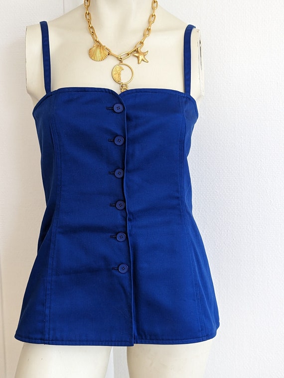 トップス YVES SAINT LAURENT rive gauche Bustier Vintage Yves Saint Laurent Corset Top / YSL Rive Gauche