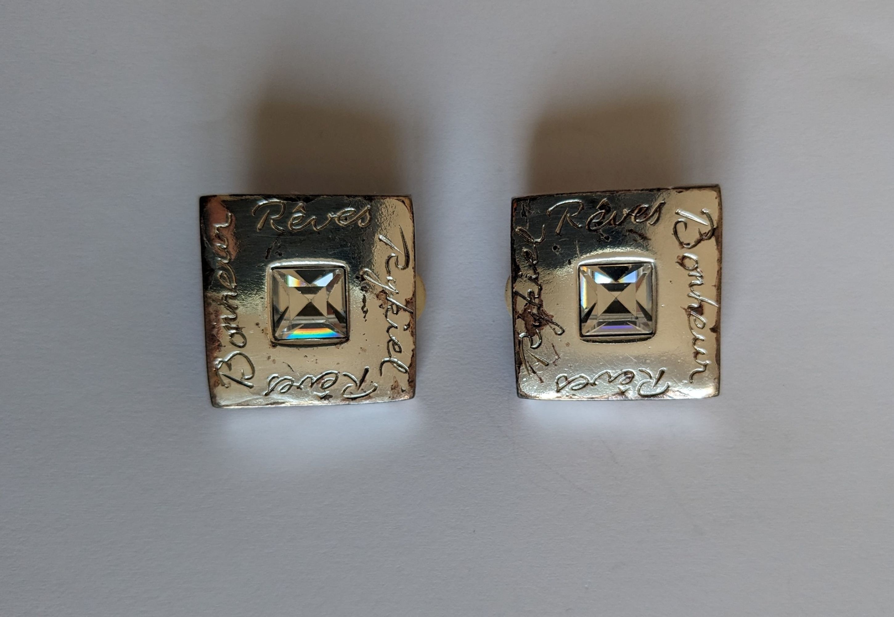 Boucles D'oreilles Clips Vintage Sonia Rykiel En Acier Doré - Style Rétro Français