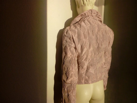 90s Armani Short Jacket in Pale Pink Silk  Evenin… - image 3