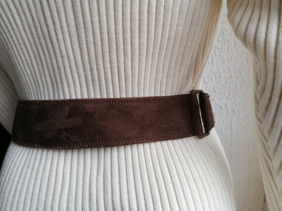 CLAUDE MONTANA Women's Studded Brown Suede Belt  … - image 2