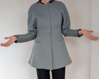 Vintage Claude Montana Feine Grüne Wolljacke Made in Italy