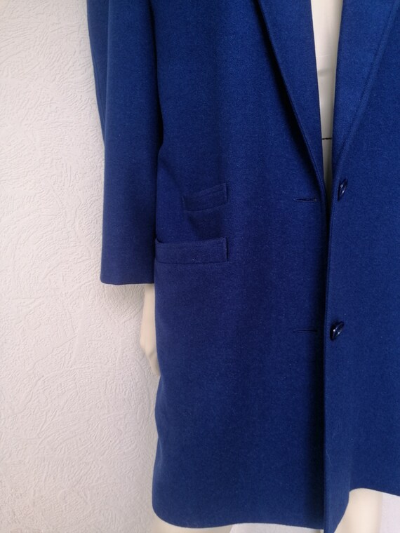 Vintage Cashmere And Wool Cobalt Blue Coat  Danie… - image 5