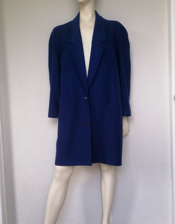 Vintage Cashmere And Wool Cobalt Blue Coat  Danie… - image 2
