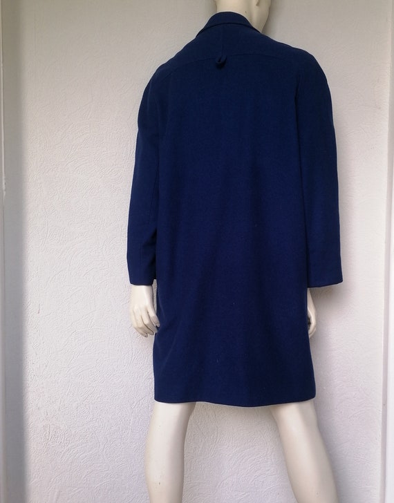 Vintage Cashmere And Wool Cobalt Blue Coat  Danie… - image 6