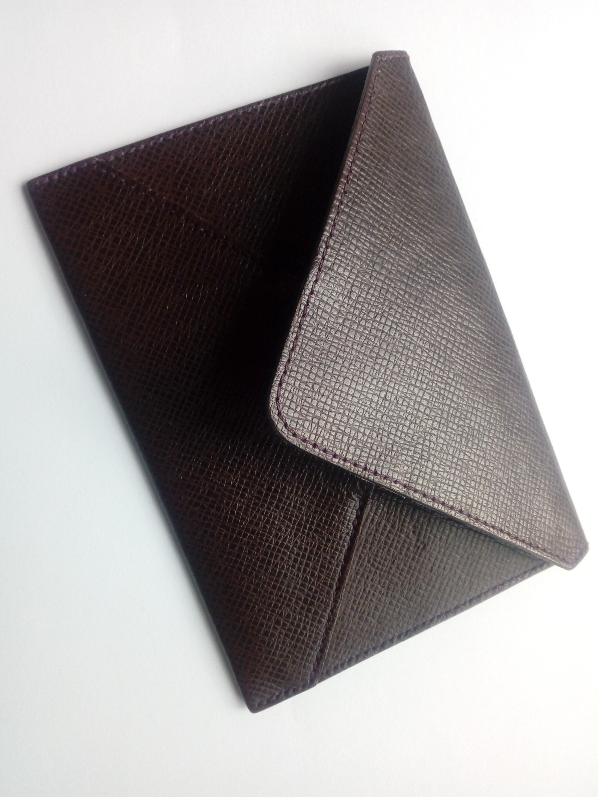 LOUIS VUITTON Card Holder Vintage Brown Taiga Leather Business -  Israel
