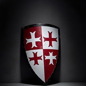 Personalized Medieval Crusader Shield: Templar Knight Armor Replica, Steel Wall Decor image 2