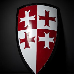 Personalized Medieval Crusader Shield: Templar Knight Armor Replica, Steel Wall Decor image 1
