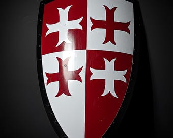 Personalisiertes mittelalterliches Kreuzritter-Schild: Tempelritter-Rüstung