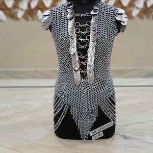 Chainmail Armor Top - Medieval Costume, LARP Armor, Fantasy Cosplay, Renaissance Festival Outfit, Viking Warrior Costume
