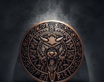 Personalized Handmade Viking Fenrir Wolf Shield: Norse LARP Cosplay Decor 24 Inches