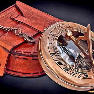 Engraved Compass, Personalized Sundial Compass for Him, Groomsmen Gift, Anniversary Gift for Husband, Graduation Gift for Son, Baptism Gift