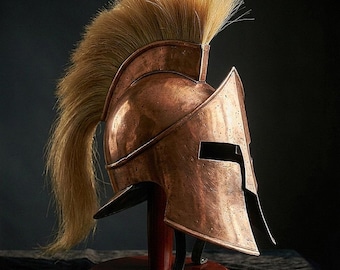 Personalisierter Helm mit Feder | Stahl antiken griechischen Krieger Replik Dekor