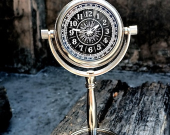 Personalized Modern Aluminum Table Clock: Minimalist Desk  Mantel Decor