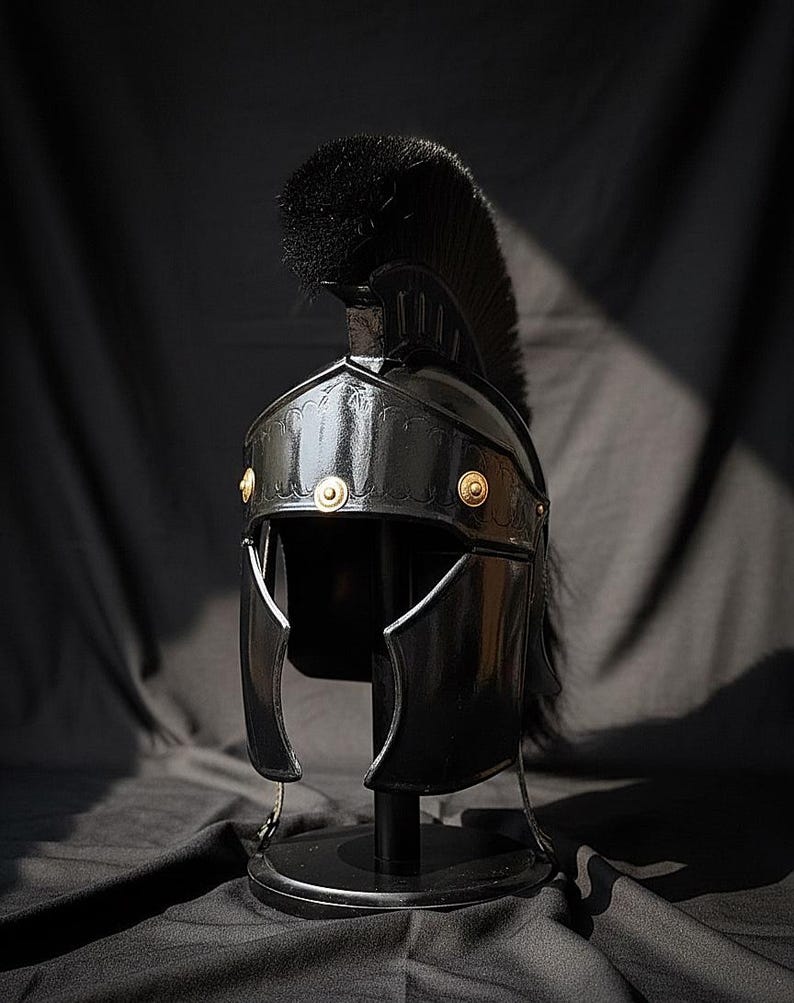 Personalized Wearable Roman Helmet Replica: 18 Gauge Steel Spartan Gladiator Armor image 5