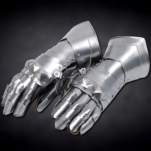 Medieval Steel Gauntlets | Knight Armor Gloves | Renaissance Faire Costume, LARP Hand Protection, Gothic Cosplay Armor, Halloween Accessory