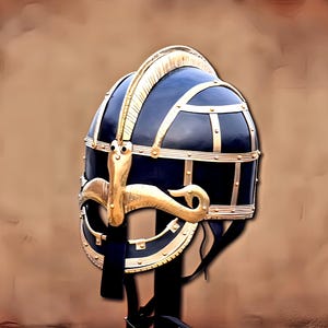 Viking Sutton Hoo Helmet Replica | Medieval Norse Anglo Saxon Armor Helmet | LARP Cosplay Reenactment Helmet | Collectible Warrior Gift