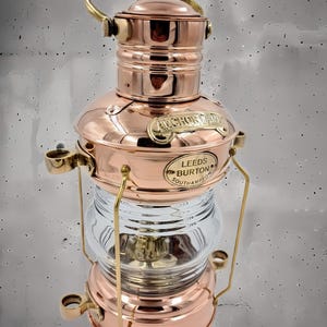 Handcrafted Brass & Copper Oil Lantern: Nautical Maritime Decor