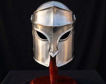 Personalized Spartan Steel Helmet Replica, Greek Warrior Armor, Medieval Cosplay Decor