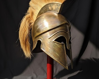 Personalised Spartan Helmet with Plume | Corinthian Warrior Replica Armor Decor