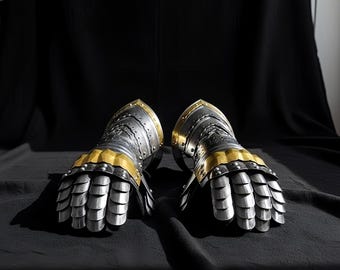 Guanteletes medievales personalizados de acero calibre 18: Ferias renacentistas, LARP, cosplay