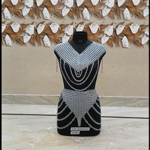 Chainmail Lingerie Set - Gothic Armor Outfit, Handmade Rave Wear, Medieval Cosplay Costume, Festival Clothing