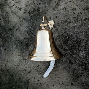 Personalisierte Messing Wandhalterung Glocke mit Seil Griff: Nautische Küsten Dekor