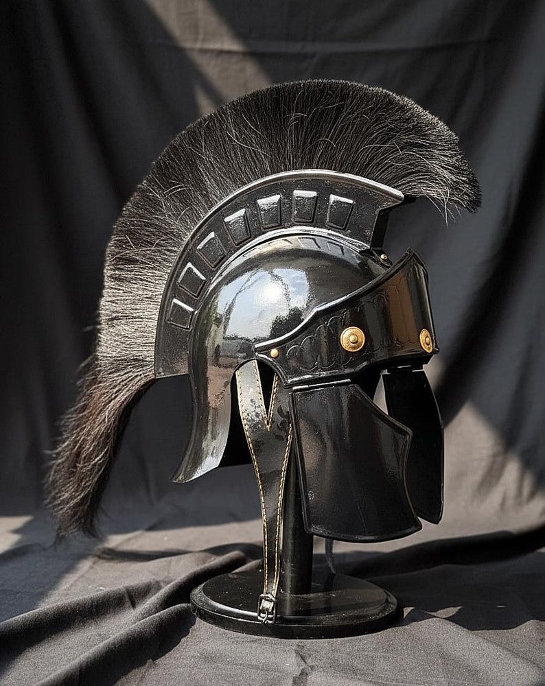 Personalized Wearable Roman Helmet Replica: 18 Gauge Steel Spartan Gladiator Armor image 2