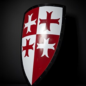 Personalized Medieval Crusader Shield: Templar Knight Armor Replica, Steel Wall Decor image 3