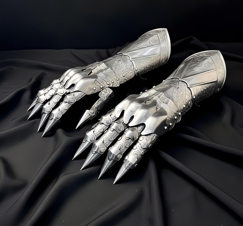Personalized Medieval Dragon Claw Gauntlets: Viking Gothic Armor, Cosplay LARP image 3