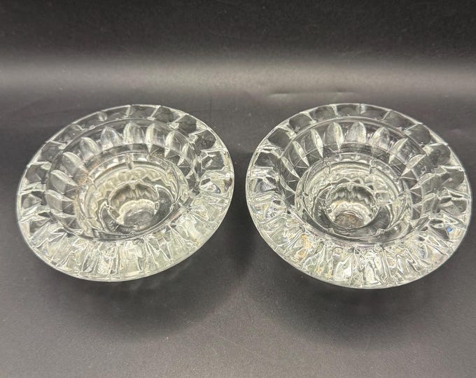 Vintage KIG 3-in-1 Glass Candle Holders, Set of 2, MCM