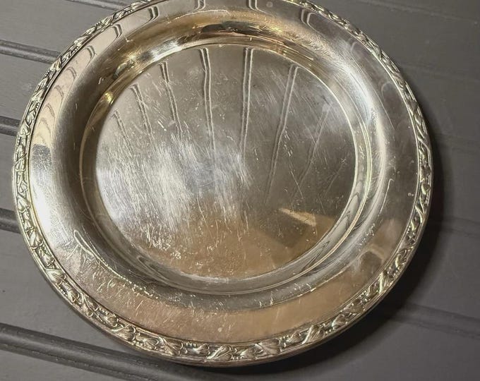 Vintage Wm. A. Rogers Meadowbrook Silverplate Plate – 9” Floral Border