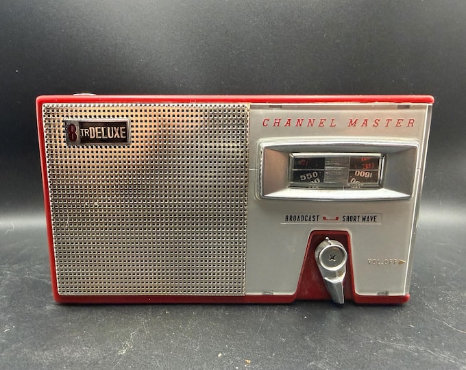 Vintage Channel Master Red Transistor Radio | Model 6512 Japan | Untested Display Radio